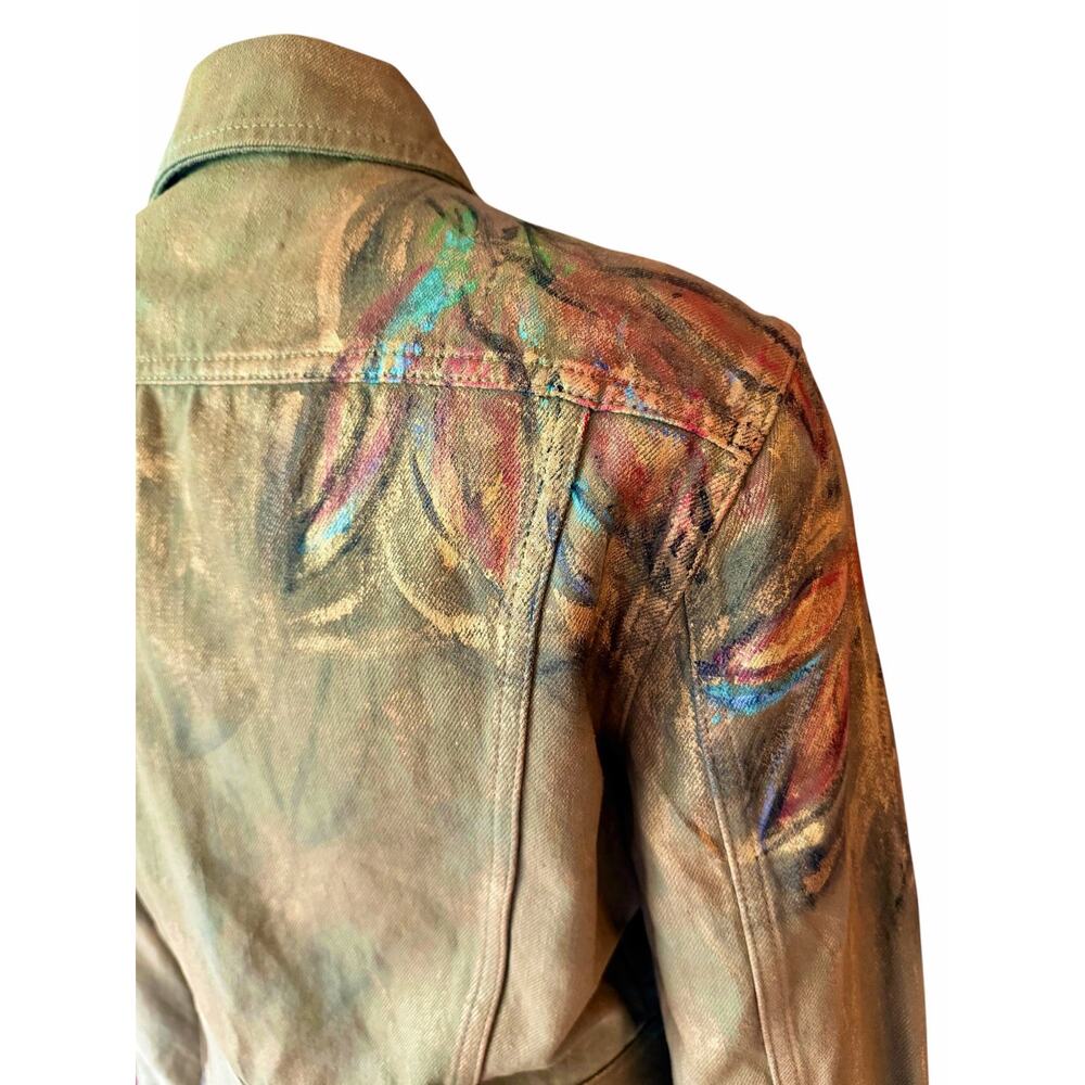 Ralph Lauren Collection Purple Label Bacall Hand Painted Utility Jacket Size 8 - Picture 8 of 16